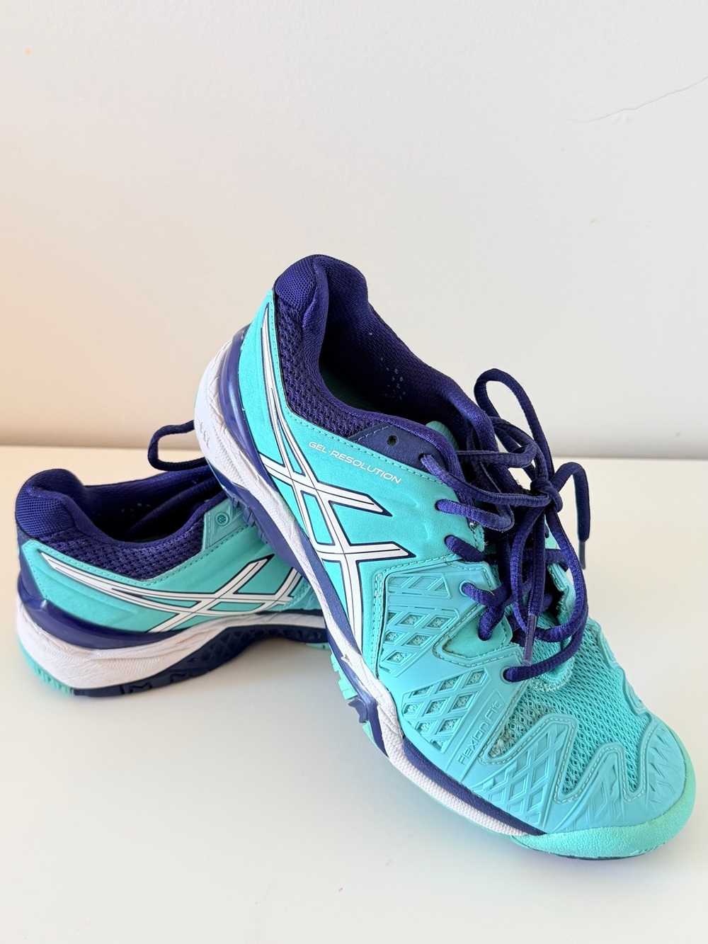 ASICS Gel Solution blue tennis shoes Size US 7 - Picture 3 of 12